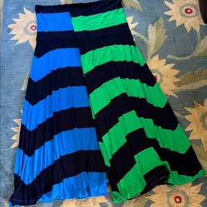 GAP Striped Blue and Green Maxi Skirt and dress M